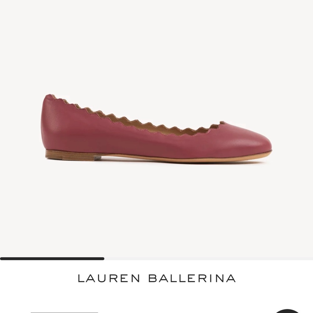 Chloe leather scalloped flats